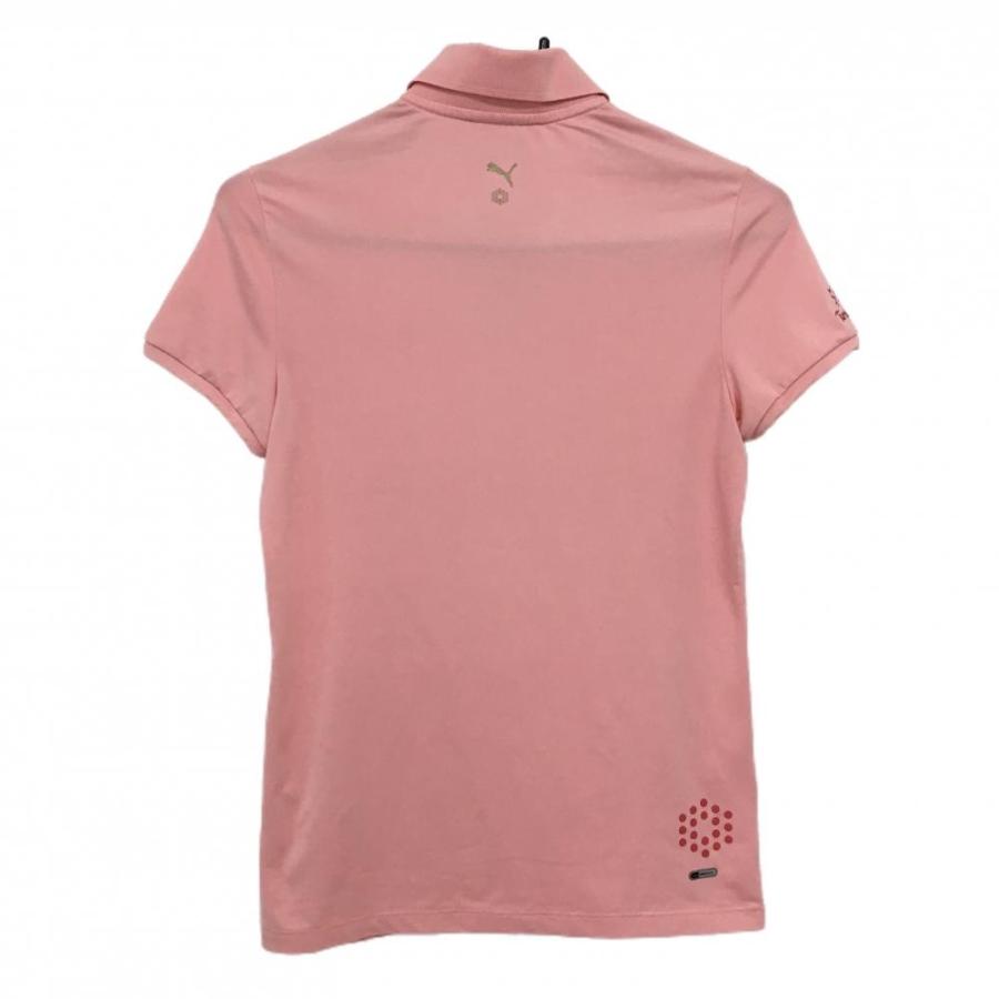 PUMA（プーマ） 半袖ポロシャツ ピンク ロゴ刺しゅう スナップボタン
