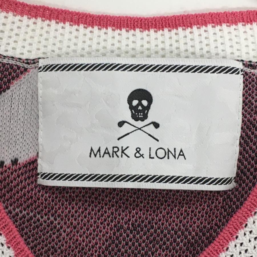 マークアンドロナ セーター ピンク×白 迷彩 カモフラ 透かし編み