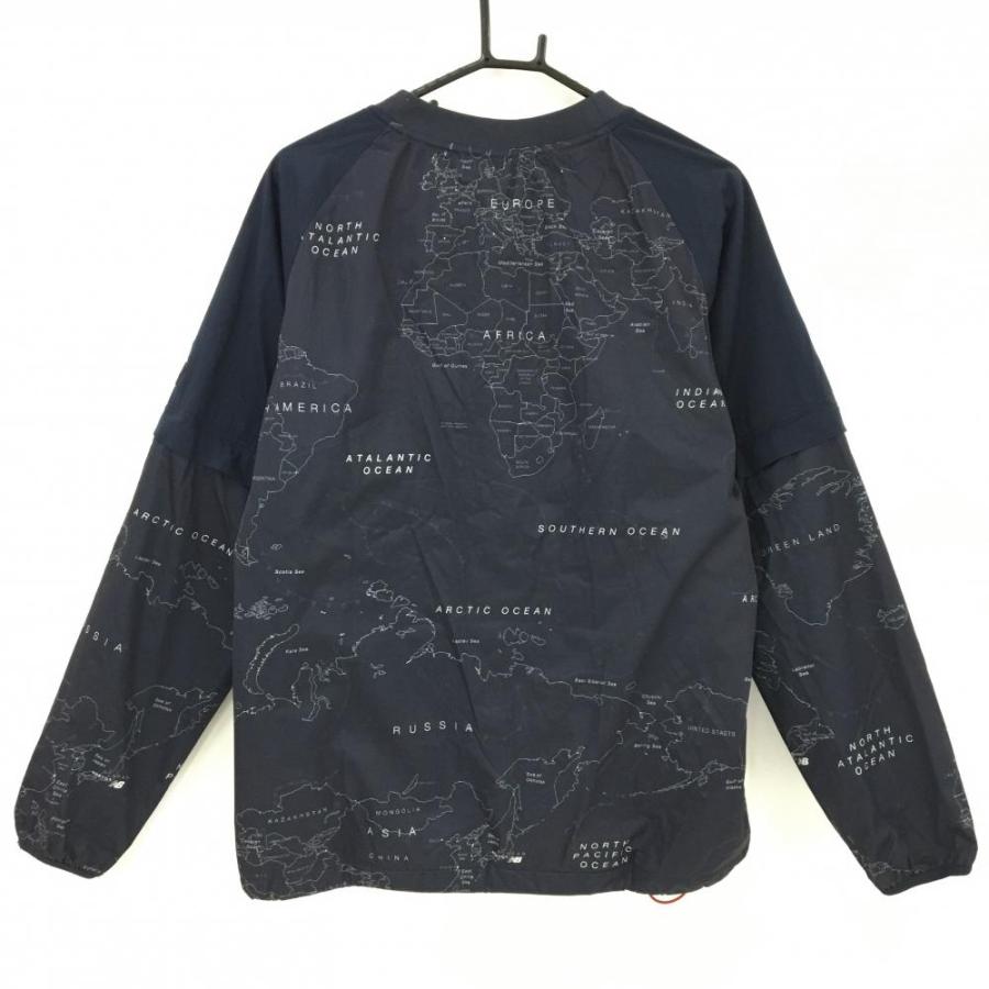 美品】ニューバランスゴルフ 2WAY中綿スニード ネイビー×白 世界地図柄
