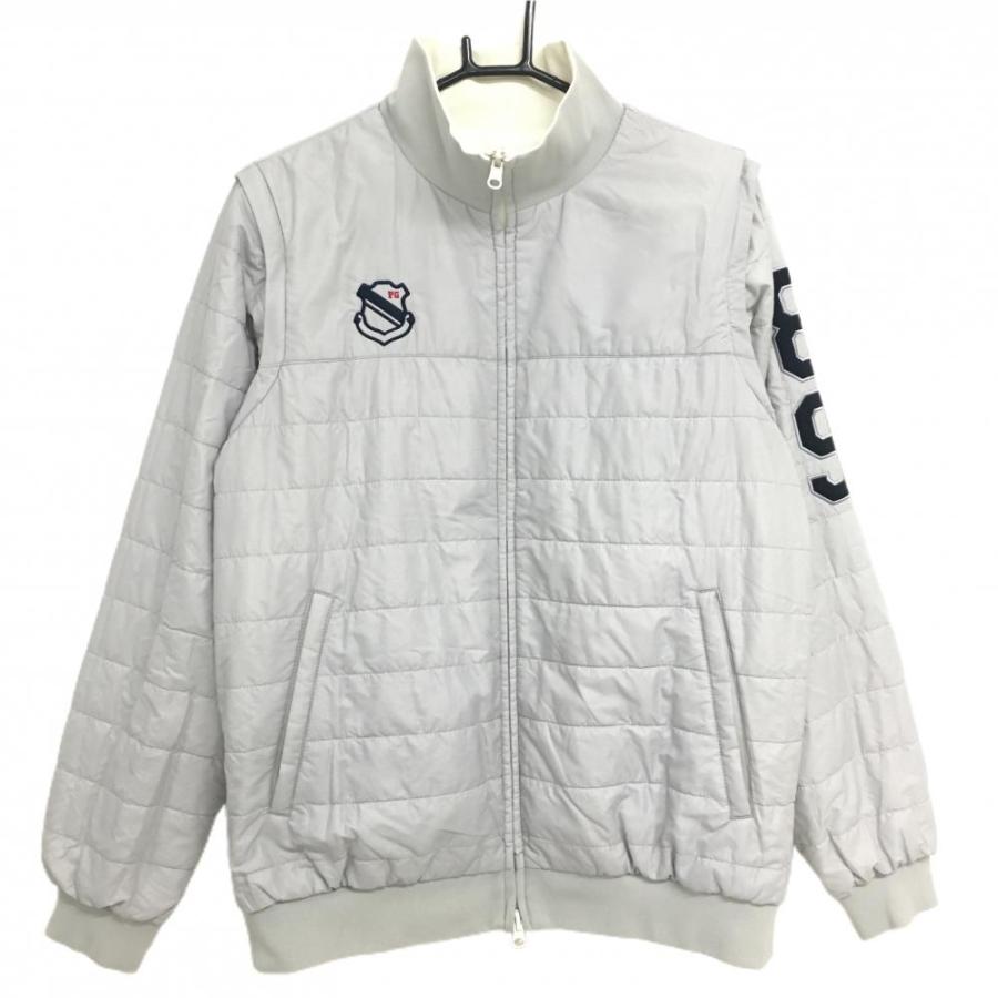 パーリーゲイツ 4WAY中綿リバーシブルジャケット 白 裏グレー ナイロン