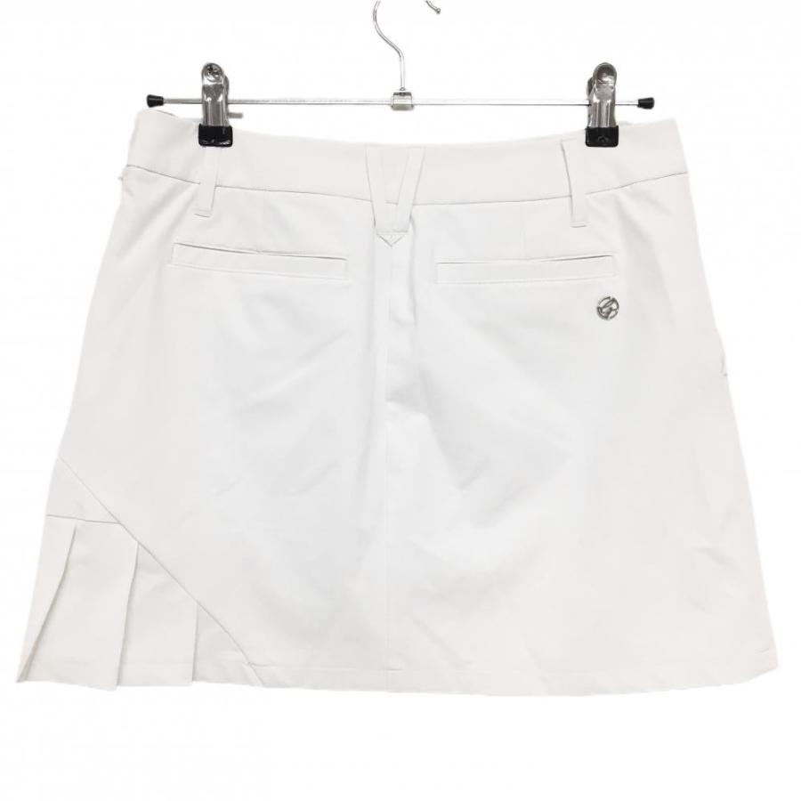 DESCENTE GOLF 【美品】デサントゴルフ スカート 白 一部プリーツ 立体
