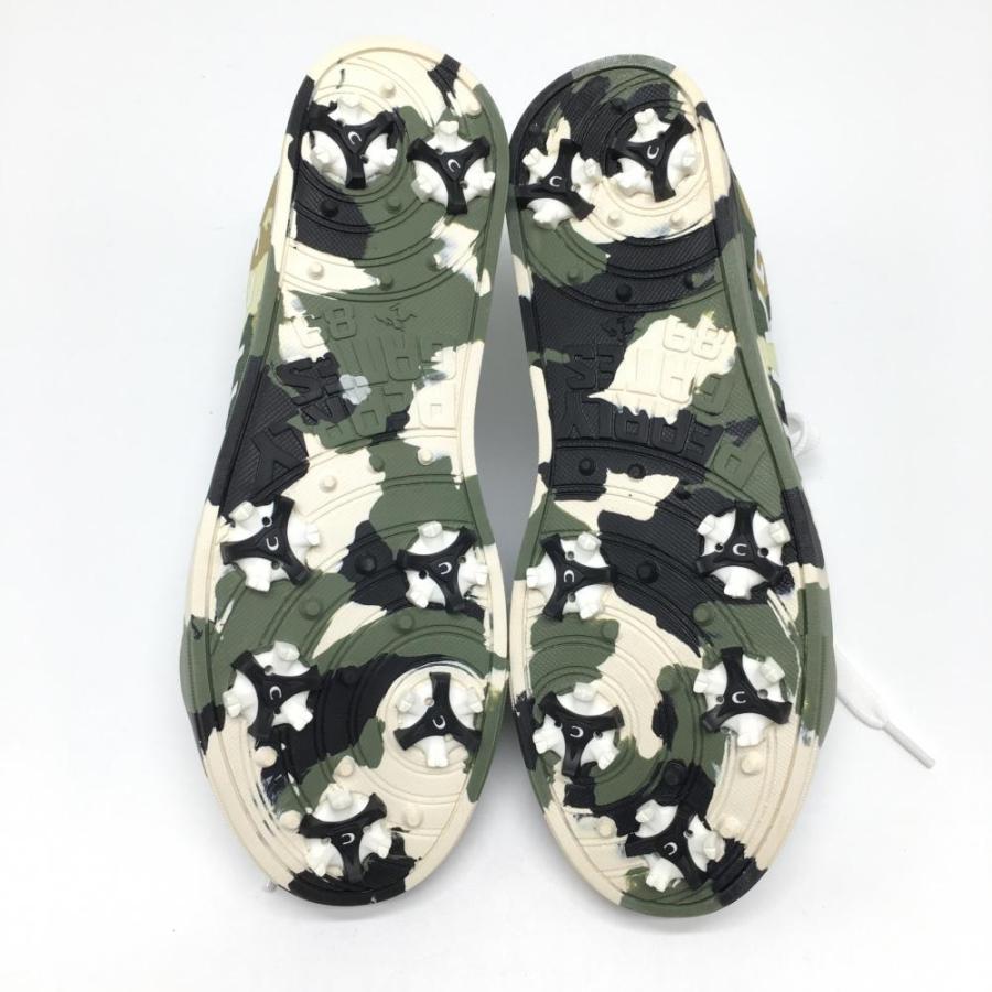 超美品】パーリーゲイツ ゴルフシューズ カーキ×ベージュ カモフラ柄