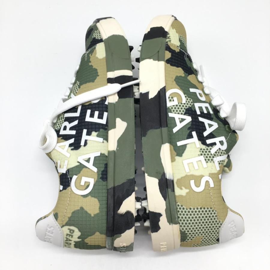 超美品】パーリーゲイツ ゴルフシューズ カーキ×ベージュ カモフラ柄