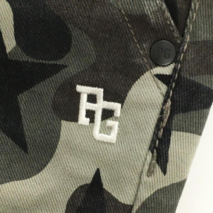 パーリーゲイツ パンツ カーキ×黒 カモフラ柄 迷彩 星型ニコちゃん