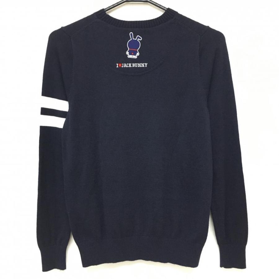 美品】ジャックバニー×ドラえもん セーター ネイビー 袖ライン ウール