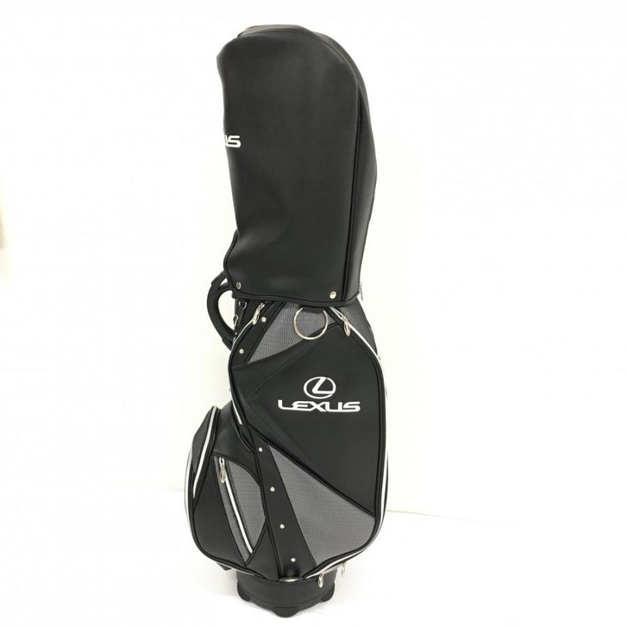 レクサス キャディバッグ 黒×シルバー 一部柄 9型ゴルフ LEXUS（未使用