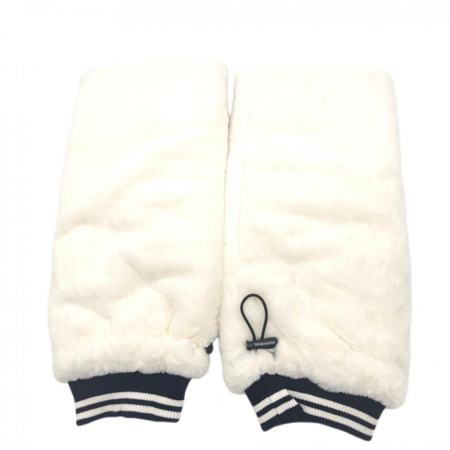 PEARLY GATES（パーリーゲイツ） レッグウォーマー 白 ファー リブ