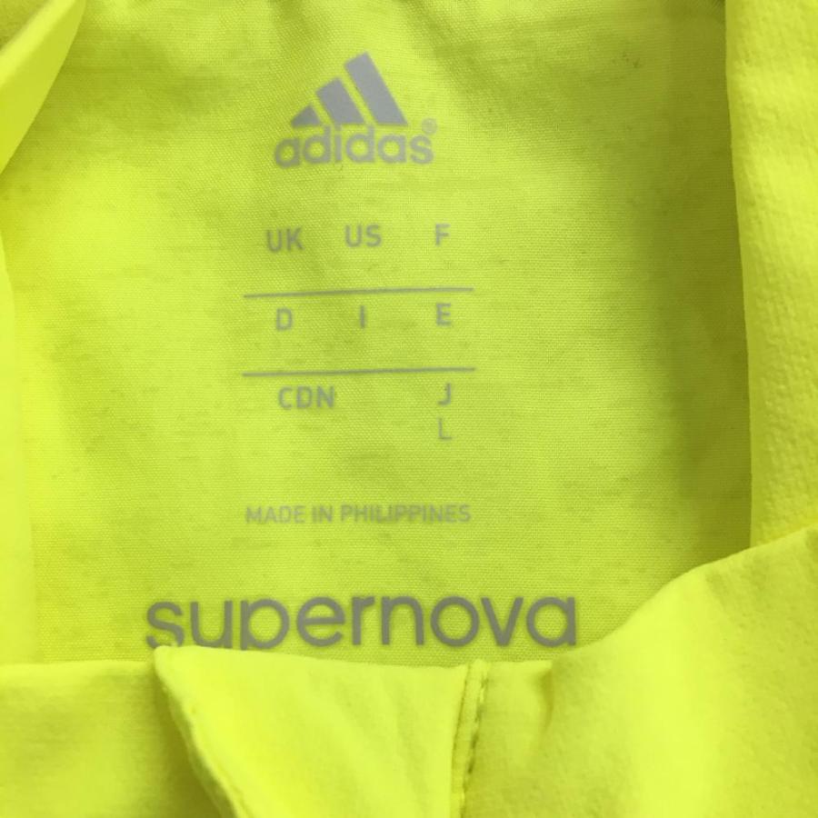 美品】アディダス ナイロンジャケット 蛍光イエロー 上部柄 ストレッチ