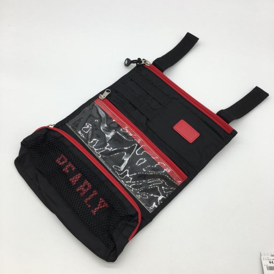 超美品】パーリーゲイツ 小物入れ レッド×黒 ニコちゃん スマイル