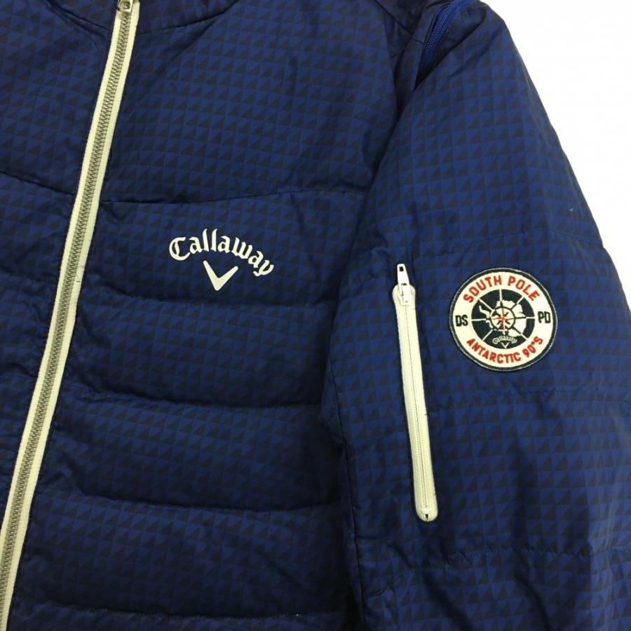 Callaway（キャロウェイ） ダウンジャケット ブルー×ネイビー 総柄 袖
