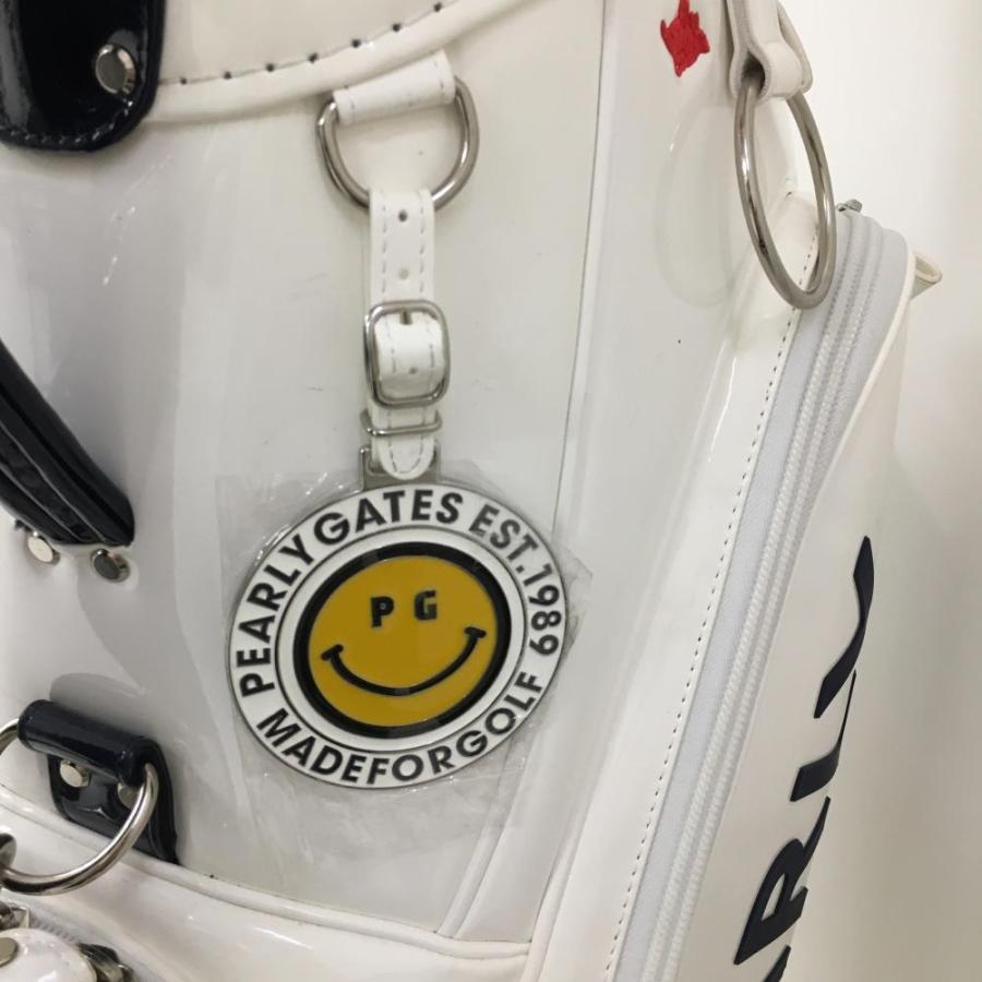 美品】パーリーゲイツ キャディバッグ 白×ネイビー PGニコちゃん