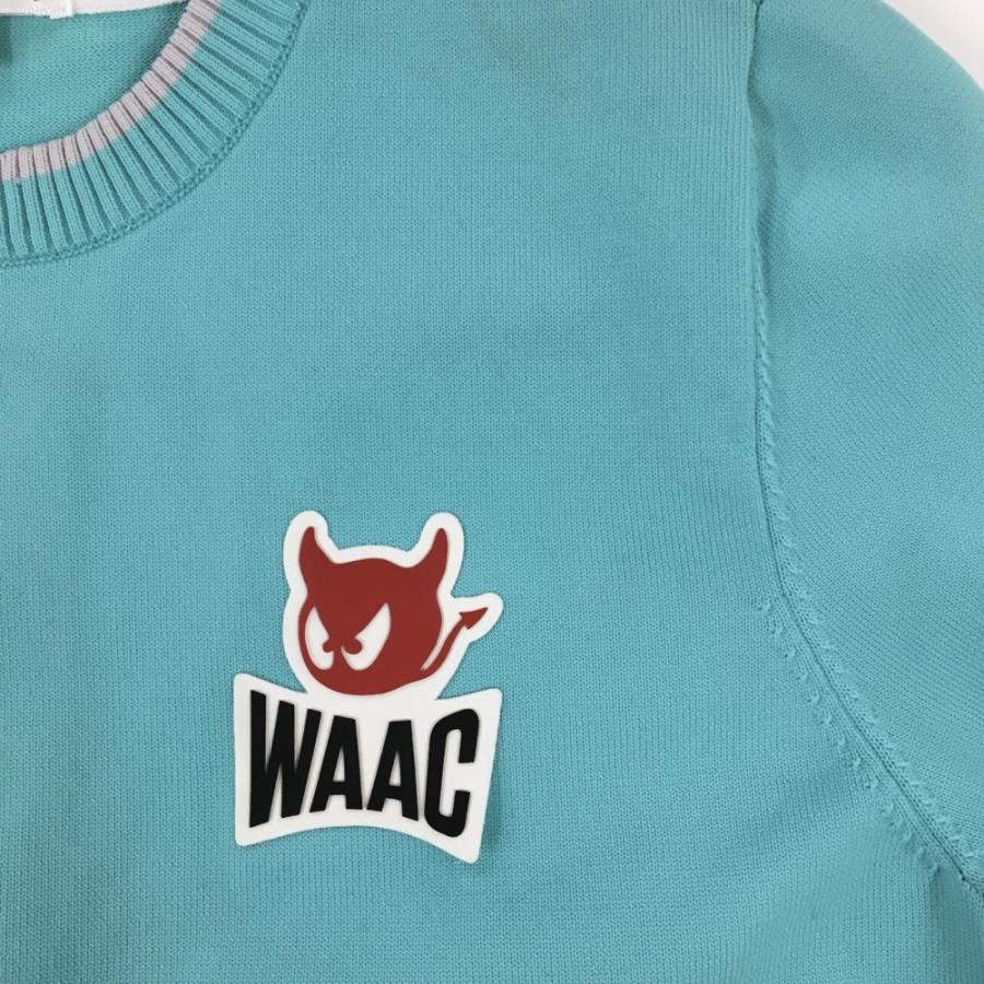 WAAC 【美品】ワック セーター ミントブルー系 ニット ロゴ レディース