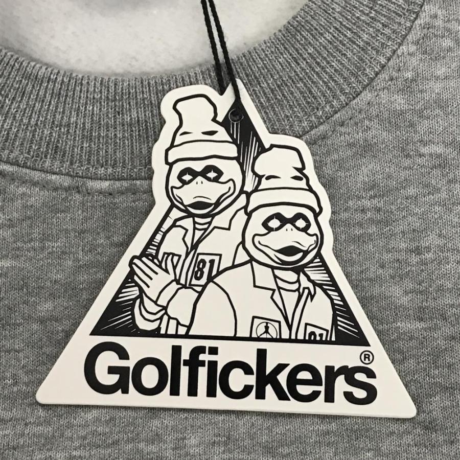 新品】ゴルフィッカーズ トレーナー 杢グレー 後ビッグプリント 裏起毛
