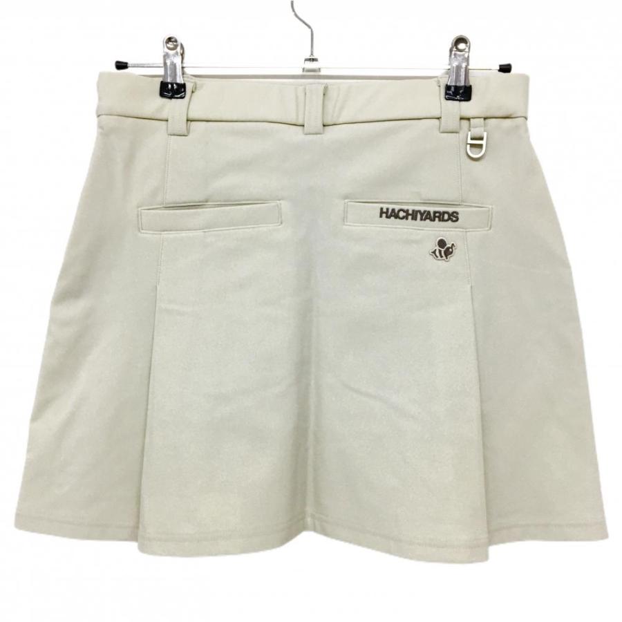 超美品】ハチヤーズ スカート 白 ライトベージュ ロゴグレージュ 裏
