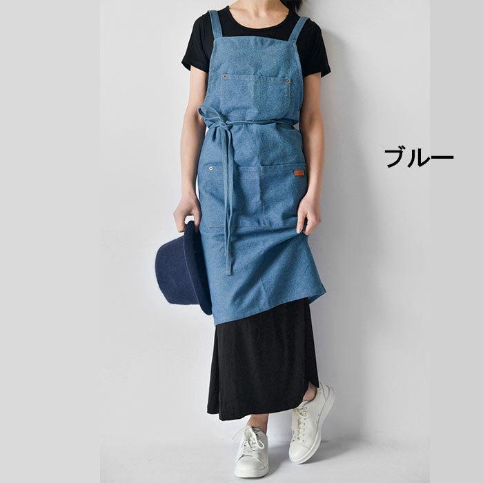 デニム エプロン 前掛け ワークエプロン インディゴ 料理 ガーデニング