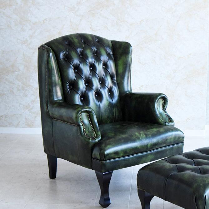 1人掛けソファ 本革ソファ チェスターフィールド ブリュッセル