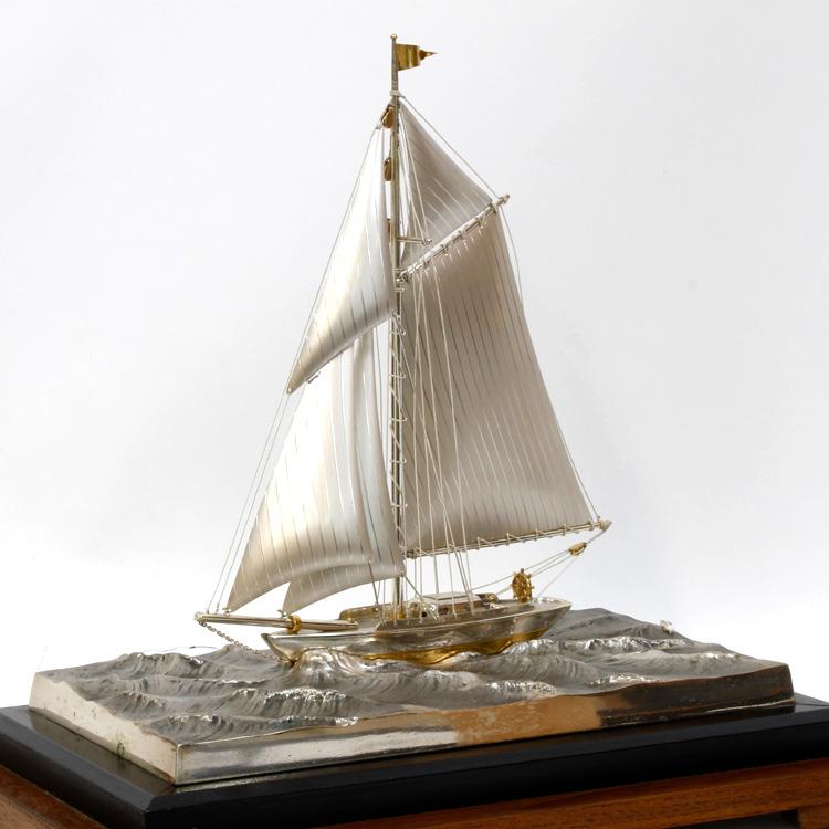 限界値下げ祭2-OF】中古SV970 銀製 船 帆船 置物 ヨット インテリア