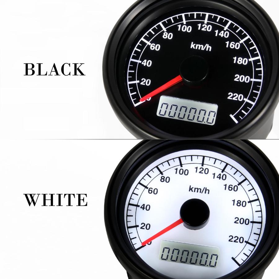 バイク用 電気式 LED スピードメーター 240km/h 60mm ハーレー
