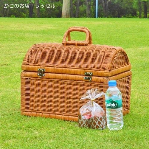 籐 ピクニックバスケット トランク型 かご 籐かご 藤カゴ レジャー