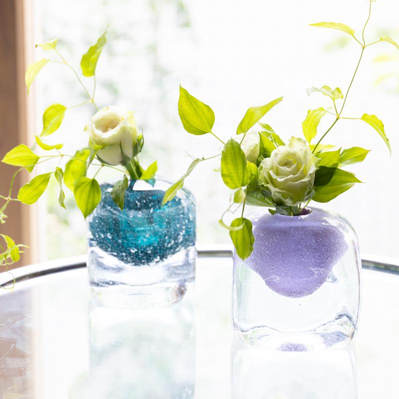 HenryDean ヘンリーディーン V.Cube キューブ クロッカス ガラス花瓶