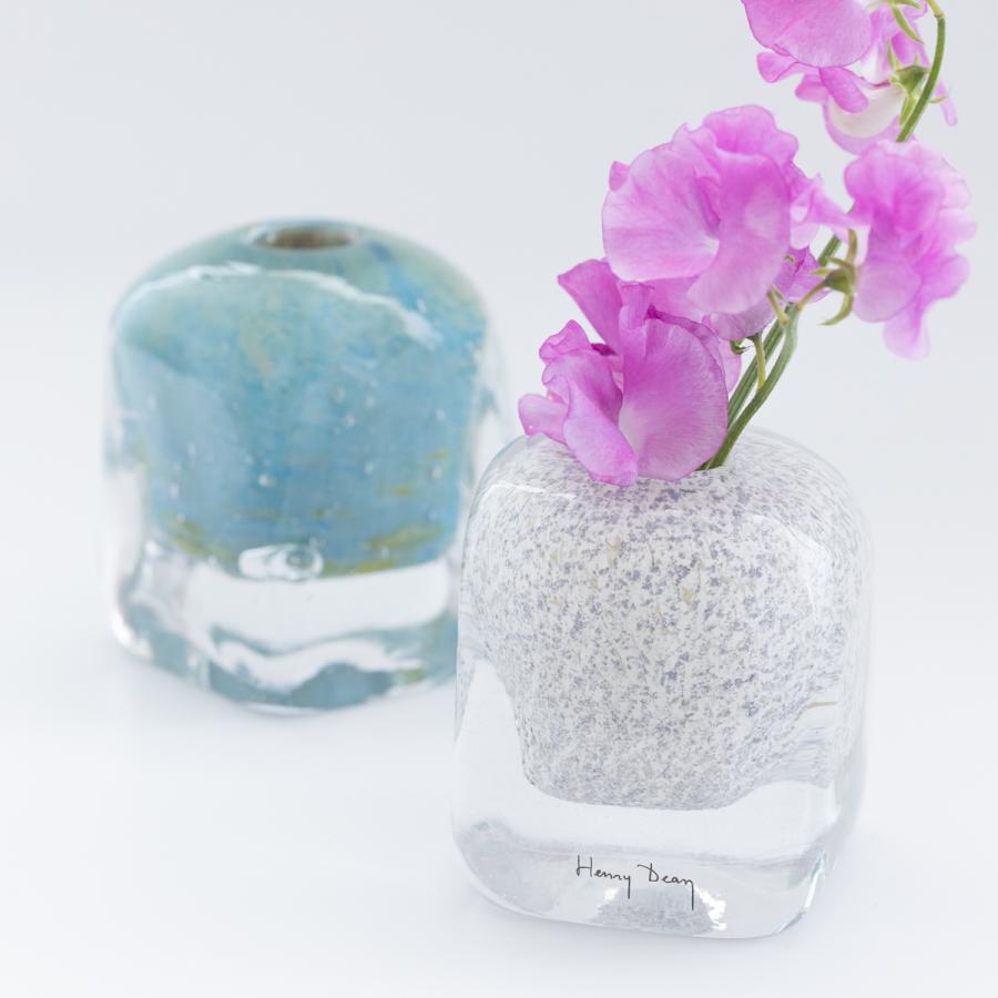 HenryDean ヘンリーディーン V.Cube キューブ ジュエル ガラス花瓶