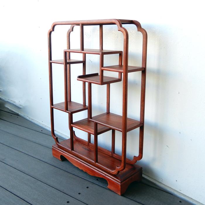 花梨 珍品棚 長方縦 飾り棚 和風 和室 床の間 おしゃれ シノワズリ