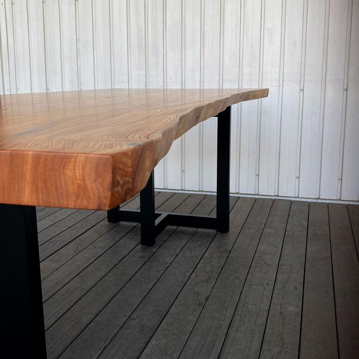 ケヤキ一枚板 ダイニングテーブル（兼用脚付）一枚板テーブル