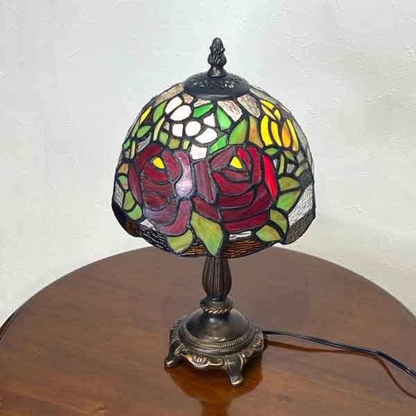 ステンドランプ クラシックローズ ランプ ステンドガラス スタンド照明