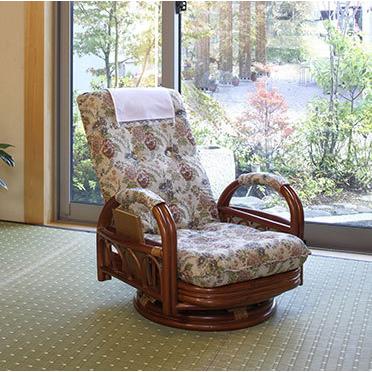 座椅子 高座椅子 リクライニング 回転 椅子 スツール いす 北欧 木製