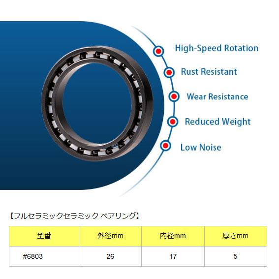 ISK BEARINGS 6803 (26X17X5) フルセラミックベアリング(15800006