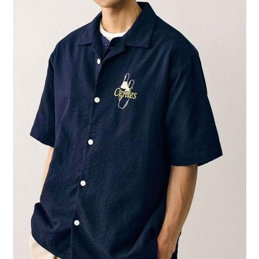 ボーリングシャツ 刺繍 アメリカン レトロ シャツ ボウリングシャツ