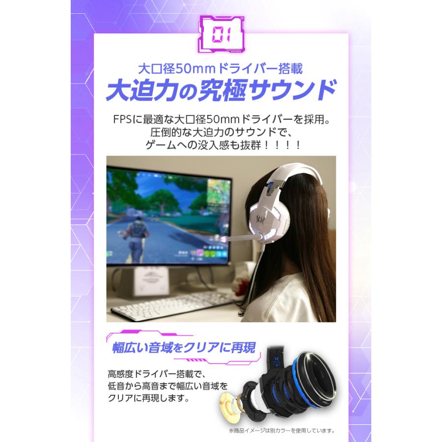 ゲーミング ヘッドセット ゲーム ヘッドホン ヘッドフォン 白 ホワイト