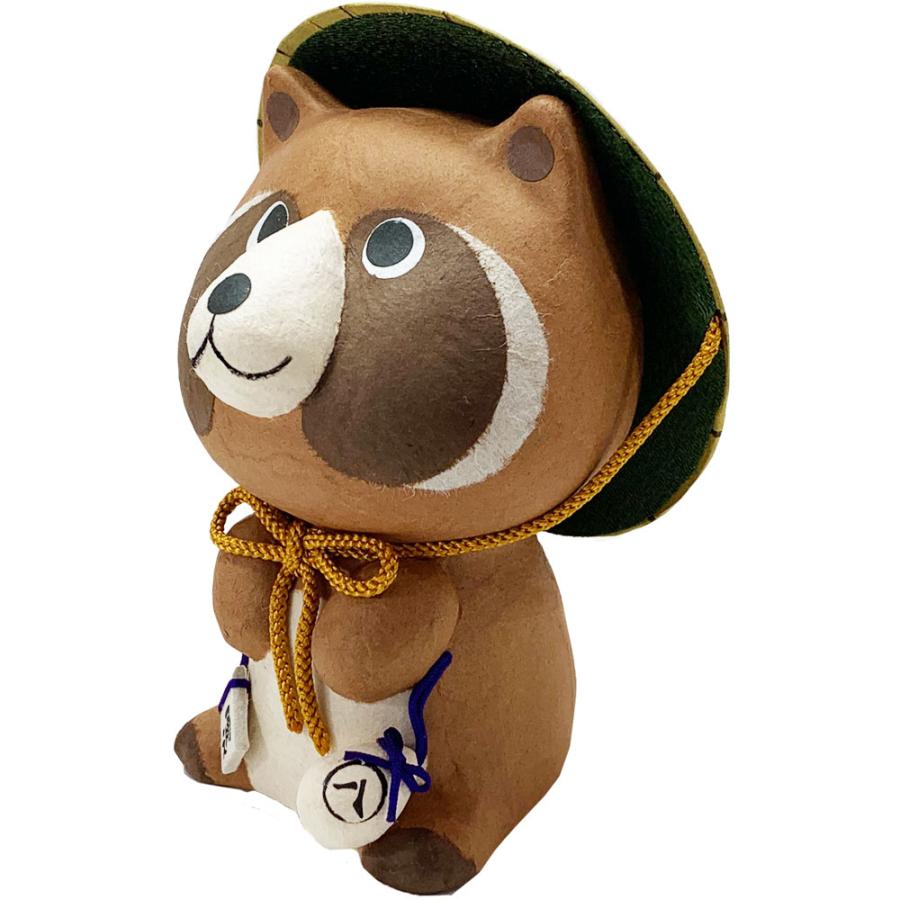 縁起物 ちぎり和紙 多良福狸 八徳 龍虎堂 たぬきの置物 日本製 : 和