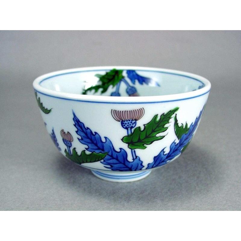 源右衛門窯 染錦薊絵 飯碗 有田焼 ご飯茶碗 : 陶器たて石 Yahoo!店