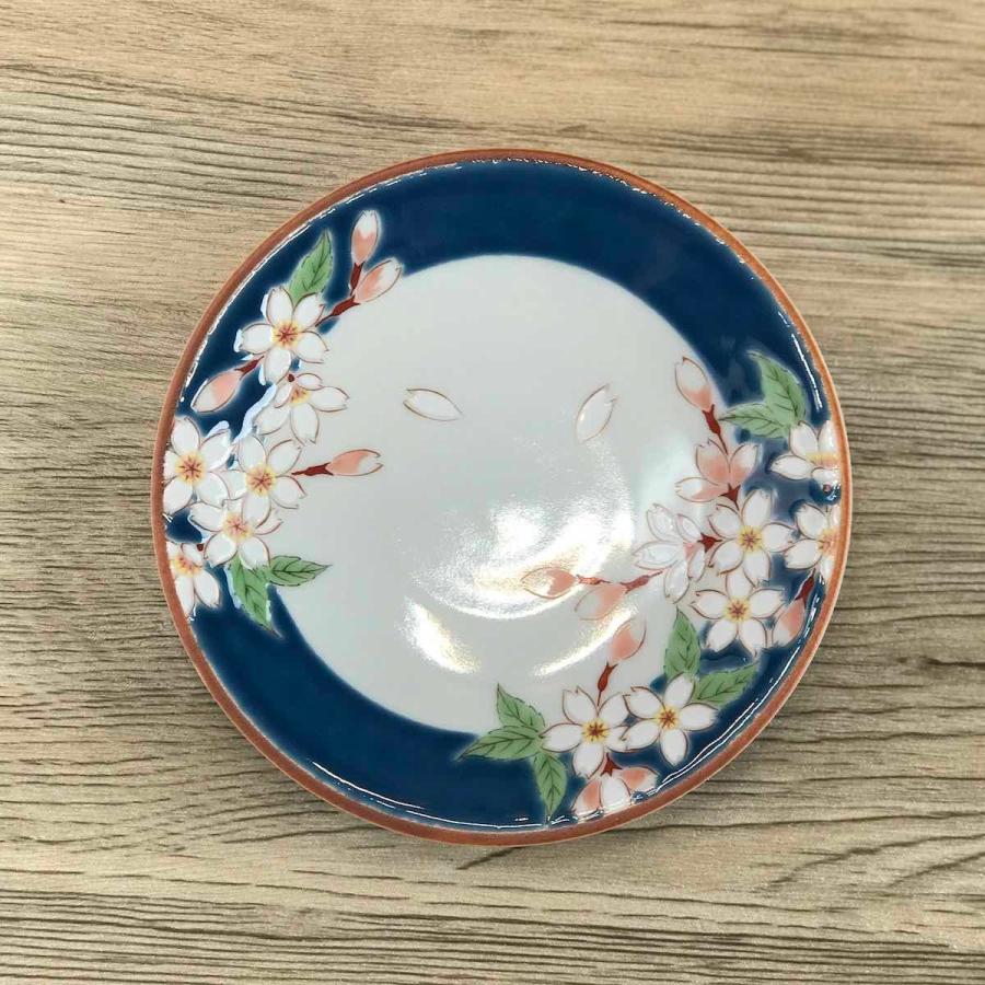 九谷焼 四季の花 4.6号皿揃 中皿 5枚 セット おしゃれ 青郊窯 日本製