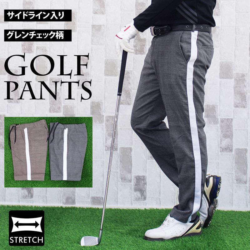 ゴルフパンツ ゴルフウェア メンズ グレンチェック柄 スラックス