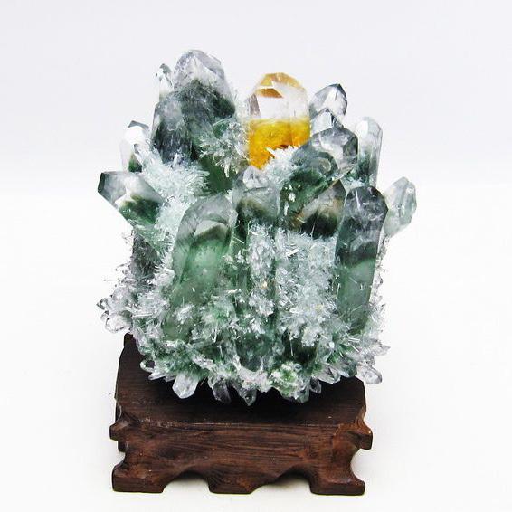 緑水晶 クラスター 原石 台座付属 182-4849 : 天然石・パワーストーン