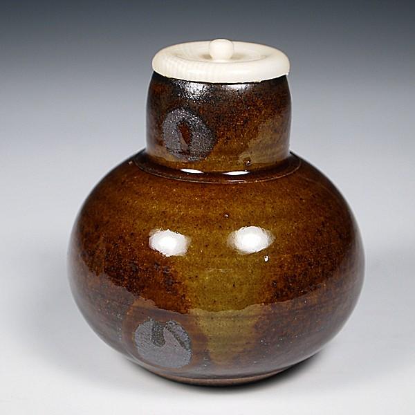 送料無料（茶道具/濃茶器）唐物大名物 稲葉瓢箪茶入写し 笹田有祥作