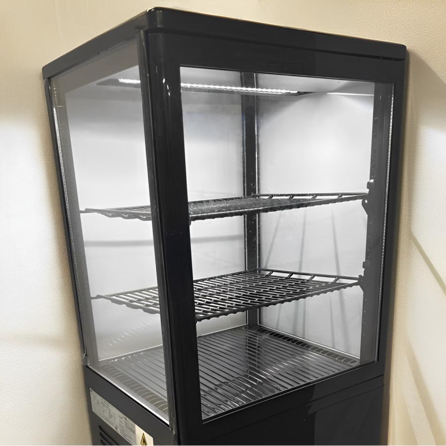 テンポスオリジナル】TB4面ガラス冷蔵ショーケース 58L 黒 TBSC4-058