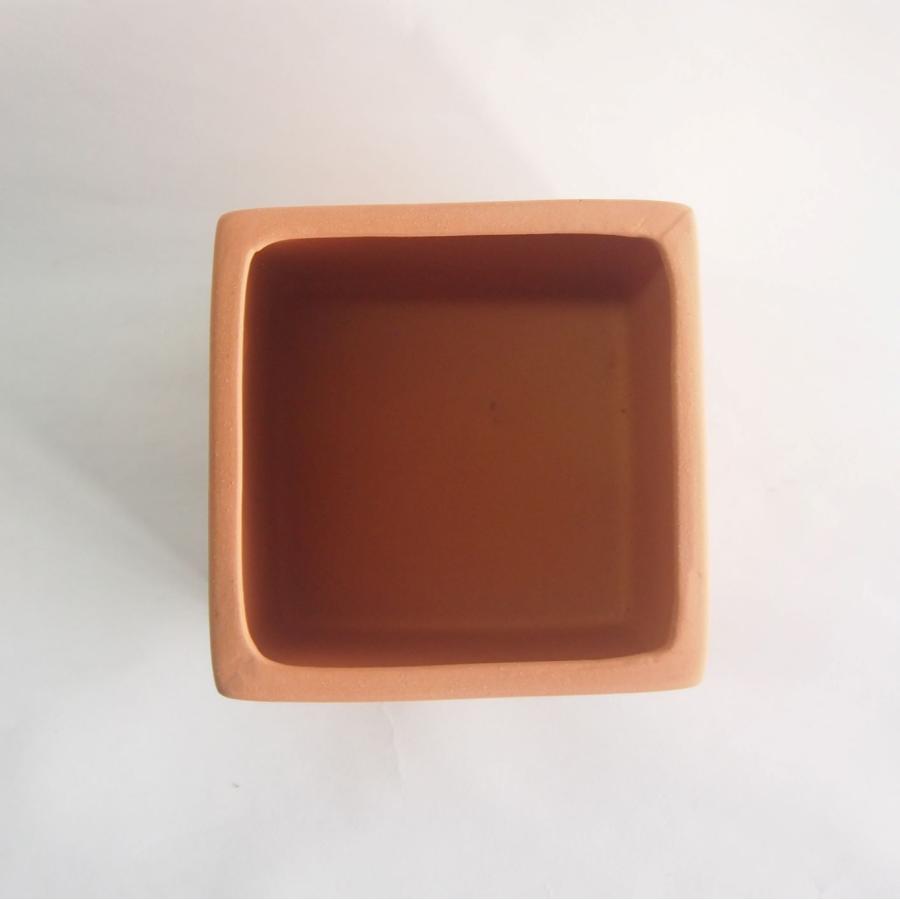 角S 植木鉢 3号 テラコッタ 園芸用品 日本製 スクエア 四角 : terraco