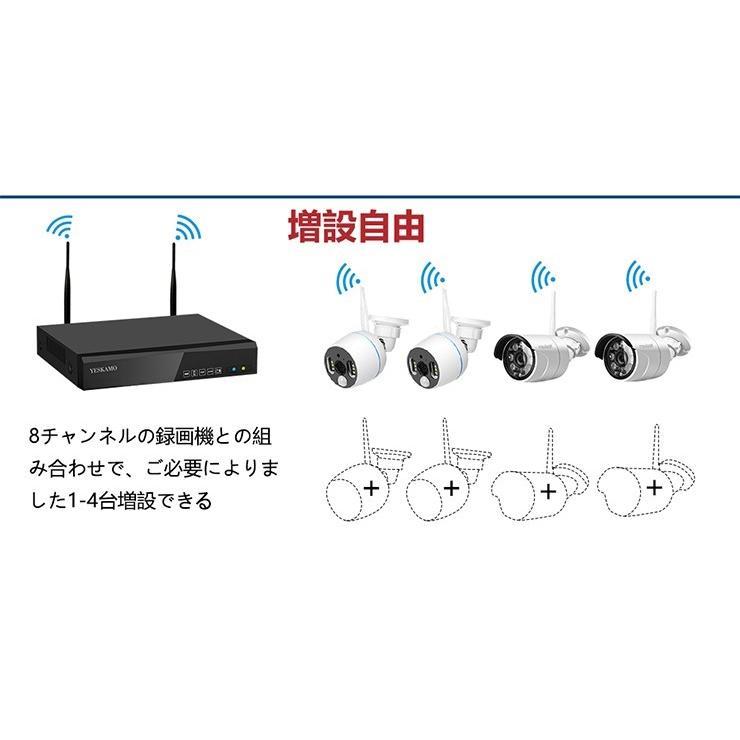 防犯カメラ 監視カメラ ワイヤレス 200万画素 センサー投光・音声録画
