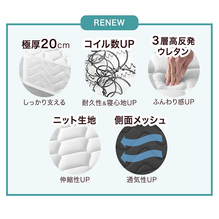 タンスのゲン 8日+5% マットレス クイーン ボンネルコイルマットレス