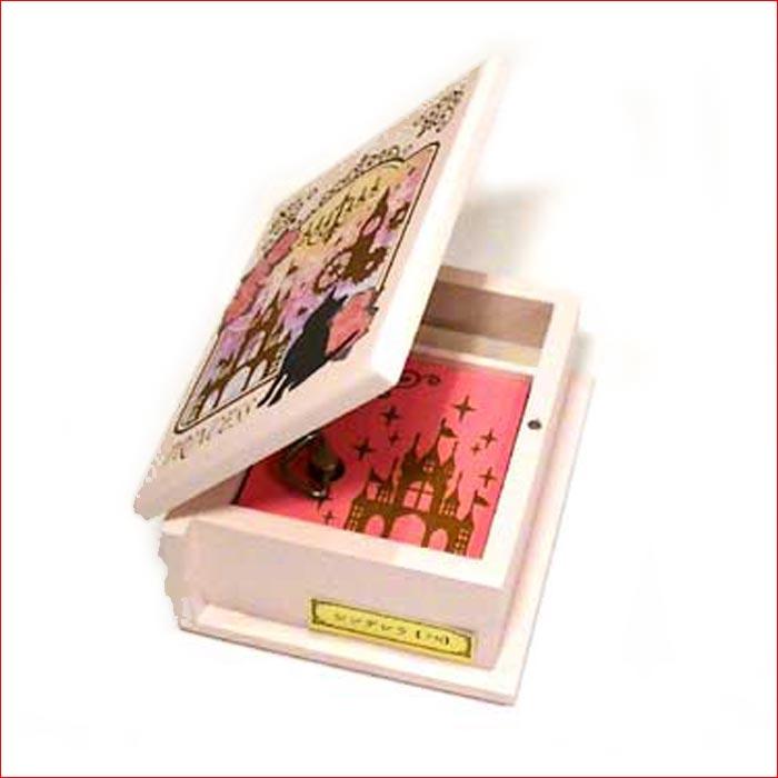 Disney（ディズニー） 木製オルゴール 「シンデレラ」 ブック型 手巻き