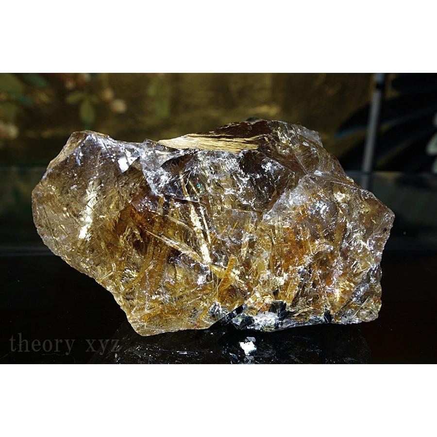 theory xyz ルチルクォーツ 置物 母岩(結晶)入り ゴールドルチル 原石