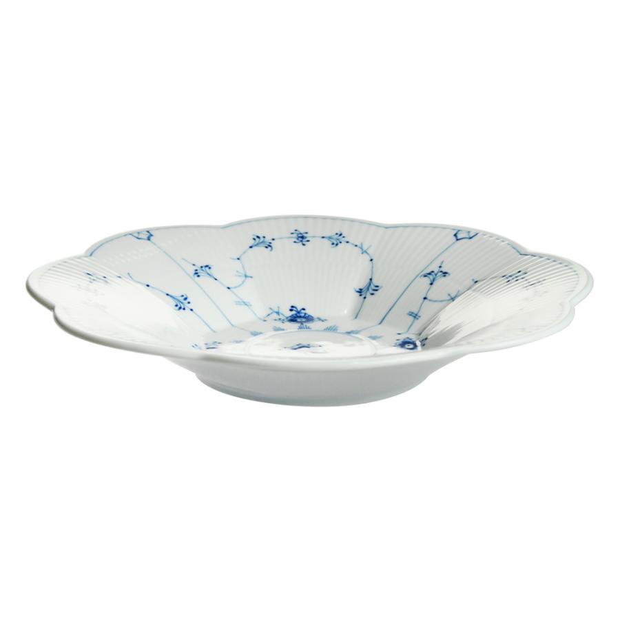 ブルーフルーテッド 食器 丸変形盛皿 25.5cm プレイン ペタルボウル