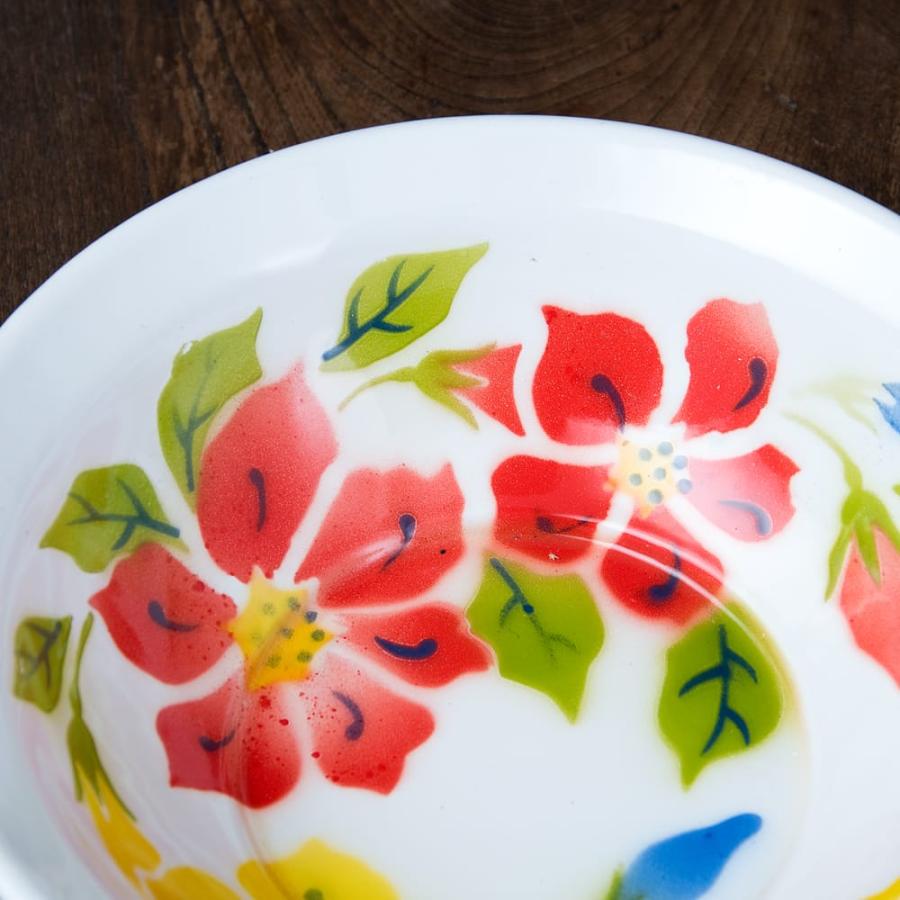 昭和レトロ 飾り皿 ラビットブランド タイのレトロホーロー 花柄飾り