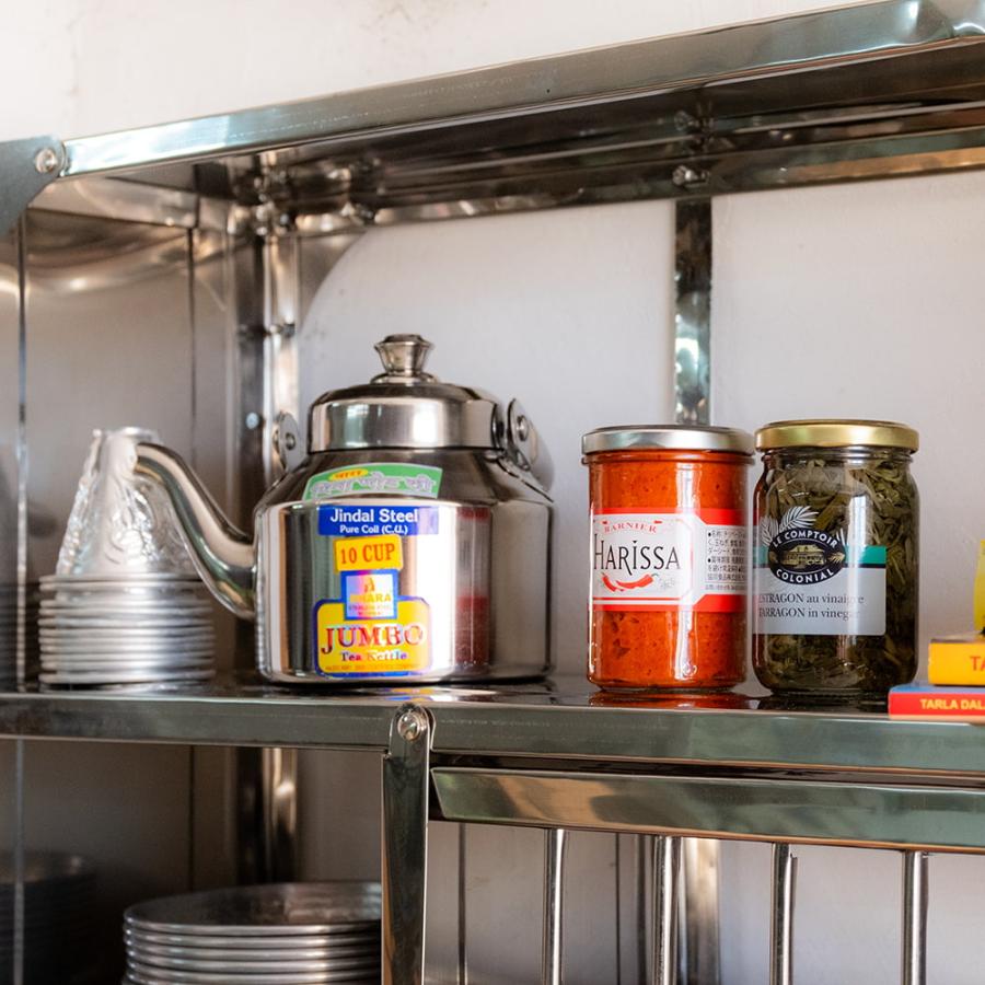 送料無料 インディアンキッチンラック 棚 食器棚 〔約98.5cm*約76cm