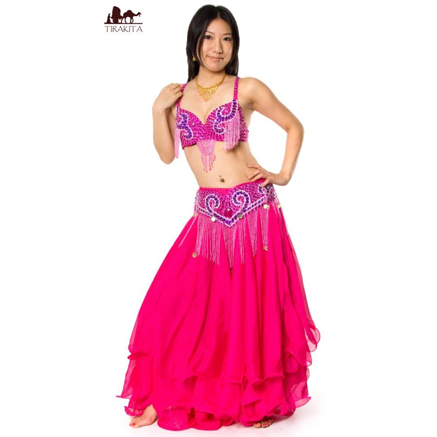 送料無料 ベリー 衣装 上下セット群舞 ベリーダンス衣装 フレア