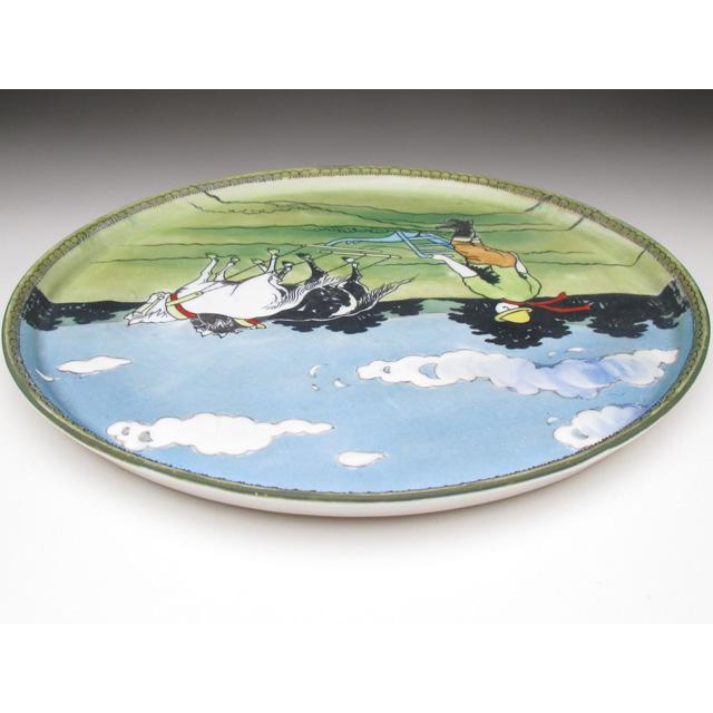 ノリタケ オールドノリタケ 農耕馬風景絵 トレイ プレート 25cm