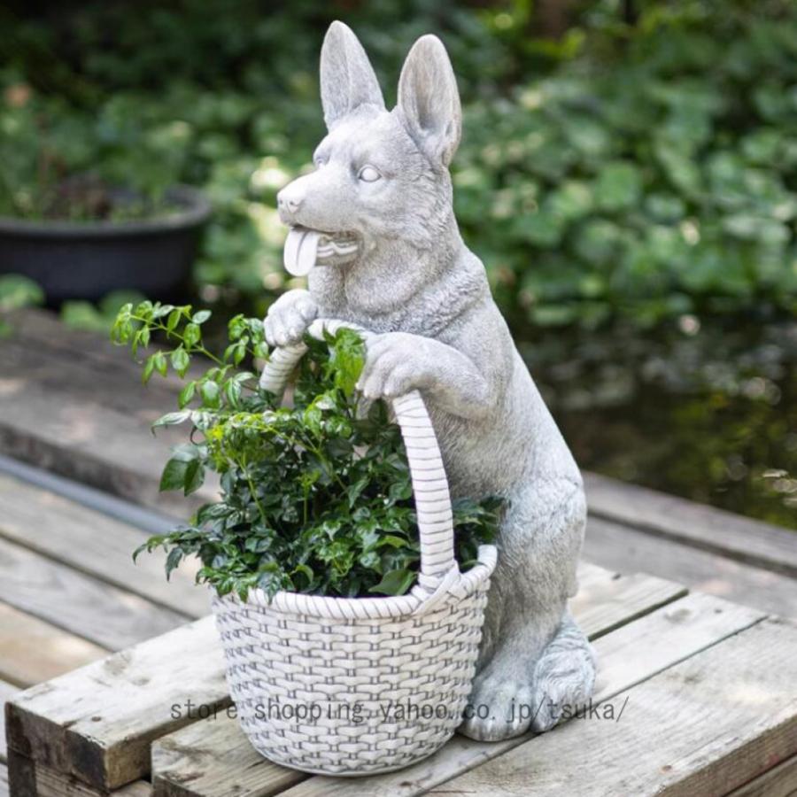 ガーデニング 置物 動物 ガーデンオーナメント 犬 カントリー雑貨